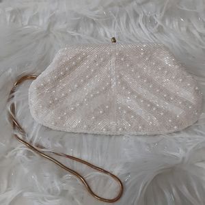 André Cellini, purse vintage, white